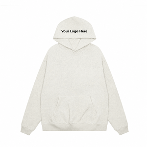 Sudadera con Capucha Oversize de Algodón con Forro Polar y Hombros Caídos, con Parche de Letras Minimalista, Estilo Urbano Unisex, Lista para Enviar - Product Image 5