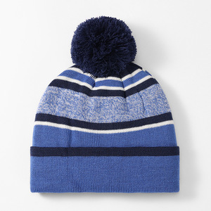 Winter Outdoor Ski Snow logo Jacquard Acrylic Knitted Cuff <strong>Pom</strong> <strong>Pom</strong> Custom Bobble <strong>Beanie</strong> Hats - Product Image 4