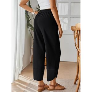 Pantalon large personnalisé pour femmes Queen Pantalon de survêtement d'été Boho Capri Palazzo Harem Pantalon de survêtement décontracté avec poches Technique froissée - Product Image 5