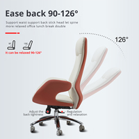 Fauteuil de bureau exécutif moderne en gros, ergonomique, en cuir PU, pivotant, réglable en hauteur, pour bureau à domicile, avec cadre en bois et dossier inclinable