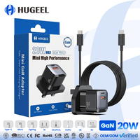 Mini chargeur mural USB-C GaN 20W à charge rapide pour ordinateur portable et tablette avec certification CE et technologie PD