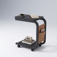 Table d'appoint multifonctionnelle minimaliste mobile avec roulettes, petite table basse, bureau de canapé, étagère de rangement pour chambre et salon