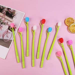 Bolígrafo de diseño creativo de flor de tulipán simulado con estilo floral único para estudiantes escritura diaria y uso de oficina para firmas - Product Image 3