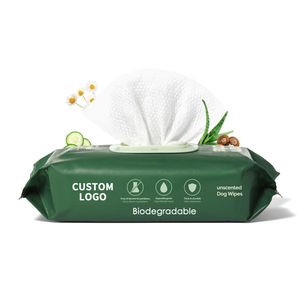 OEM ODM Lenços Umedecidos para Animais de Estimação 100% Biodegradáveis de Fibra de Bambu, Lenços Hipoalergênicos para Patas e Corpo de Cães e Gatos, Embalagem com Logotipo Personalizado - Product Image 1