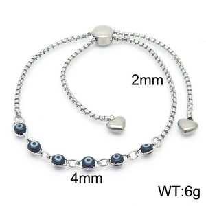 <span class=keywords><strong>Bracelet</strong></span> chaîne à maillons en acier inoxydable réglable Kalen Fashion, forme de cœur, couture à cordon, œil du diable, résine multicolore - Product Image 6
