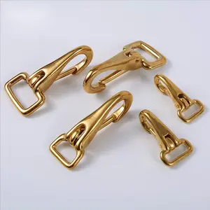 Top Sale Leather Hardware Accessories Clip Shoulder Strap Brass Hardware Heavy Duty Solid Brass Snap Hook