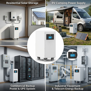 Sistema de Almacenamiento de Energía Apilable Todo en Uno de 48V 5-10kW Fuera de la Red con Comunicación RS485, Gabinete Blanco con Ruedas - Product Image 5