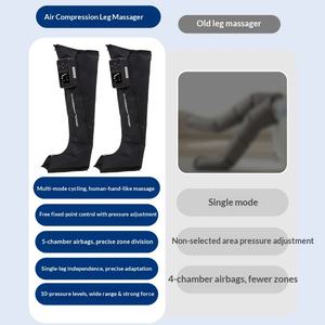 Masseur <span class=keywords><strong>de</strong></span> compression d'air pour les jambes sans fil avec 5 chambres, coussin d'air pour les pieds, thérapie thermique, botte <span class=keywords><strong>de</strong></span> massage pour la relaxation musculaire et la stimulation <span class=keywords><strong>de</strong></span> la récupération - Product Image 5