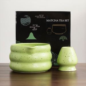 New Product 200ml Ceramic Sand Aze Matcha Bowl Spout Japandi <b>Tea</b> Ceremony <b>Set</b> with Colorful Box Porcelain Clay for Coffee - Product Image 4