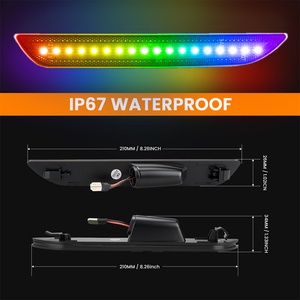 Feux de position latéraux LED RVB fumés transparents en gros pour <span class=keywords><strong>Ford</strong></span> <span class=keywords><strong>Mustang</strong></span> 2015-2023, réflecteur de pare-chocs arrière, feu de signalisation arrière - Product Image 5