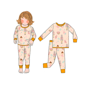 Ensemble de pyjama en coton pour enfants, personnalisable en usine, 3-7 jours, vêtements pour tout-petits, ensemble de vêtements pour filles à manches longues - Product Image 3