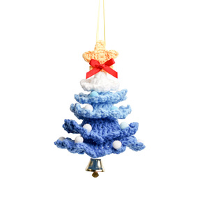 Crocheted Christmas <b>Tree</b> <b>Ornament</b> Hanging Handmade Decor For Christmas Gift Car Decoration Polyester Material <b>Tree</b> Shape - Product Image 5