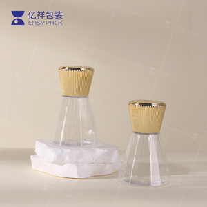 Wholesale Luxury <strong>Funnel</strong> <strong>Plastic</strong> <strong>Transparent</strong> Cosmetic Bottle Skincare Toner Make up Remover Container with Lid for Packaging - Product Image 2