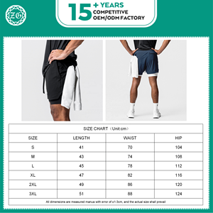<span class=keywords><strong>Pantalones</strong></span> <span class=keywords><strong>Cortos</strong></span> Deportivos 2 en 1 de Compresión Transpirable OEM, <span class=keywords><strong>Pantalones</strong></span> <span class=keywords><strong>Cortos</strong></span> de Entrenamiento Ajustados de Doble Capa para Correr, Gimnasio y Trotar para <span class=keywords><strong>Hombre</strong></span> - Product Image 4
