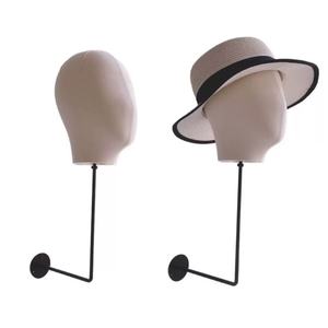 Tête de mannequin murale, support de perruque en velours, présentoir à chapeaux, support à chapeaux, présentoir à perruques, crochet long, support mural suspendu - Product Image 2