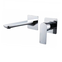 Robinet de lavabo encastré doré de luxe en laiton mitigeur mural mitigeur thermostatique douchette eau chaude froide
