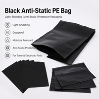 Bolsas Planas Negras Personalizadas de PE Antiestático y a Prueba de Luz con Impresión en Huecograbado para Materiales Fotosensibles, Empaque para Cartuchos de Tóner