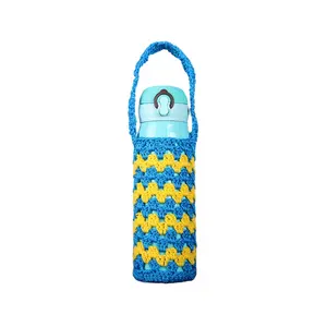 Insulated Creative Hand Crochet Knitted Cup Reusable Washable Drink Holder Cozy Water Bottle Sling Bag