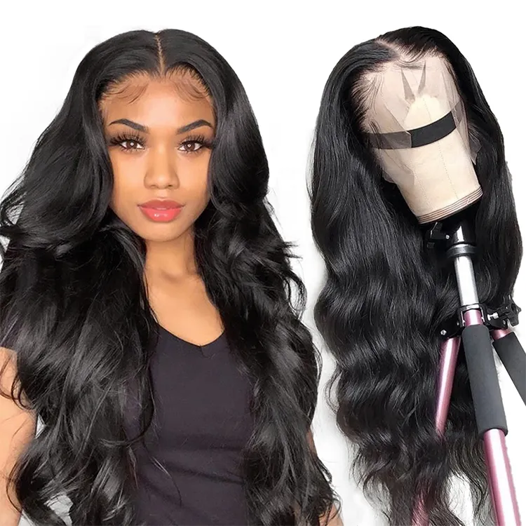 12A grade Lace Front Wig With Baby Hair 150 Density Front Lace Wavy Wig CLEMENTINE Virgin Wigs Packing Private Label