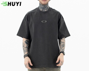 OEM 100% Cotton 275G Men's Wholesale Oversized <strong>T</strong> <strong>Shirt</strong> Unisex Streetwear Hip Hop Acid Wash Graphic Vintage Blank <strong>T</strong> <strong>Shirt</strong> Solid - Product Image 1