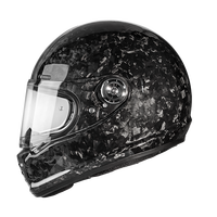 Casque de moto intégral rétro en fibre de carbone forgée avec Bluetooth, certifié 3C - Unisexe - Direct usine
