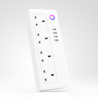SLS UK Standard Tuya Wifi Smart Power Strip 4 prises de courant d'extension 4 ports USB fonctionne Alexa Google Assistant IP44 15A/16A