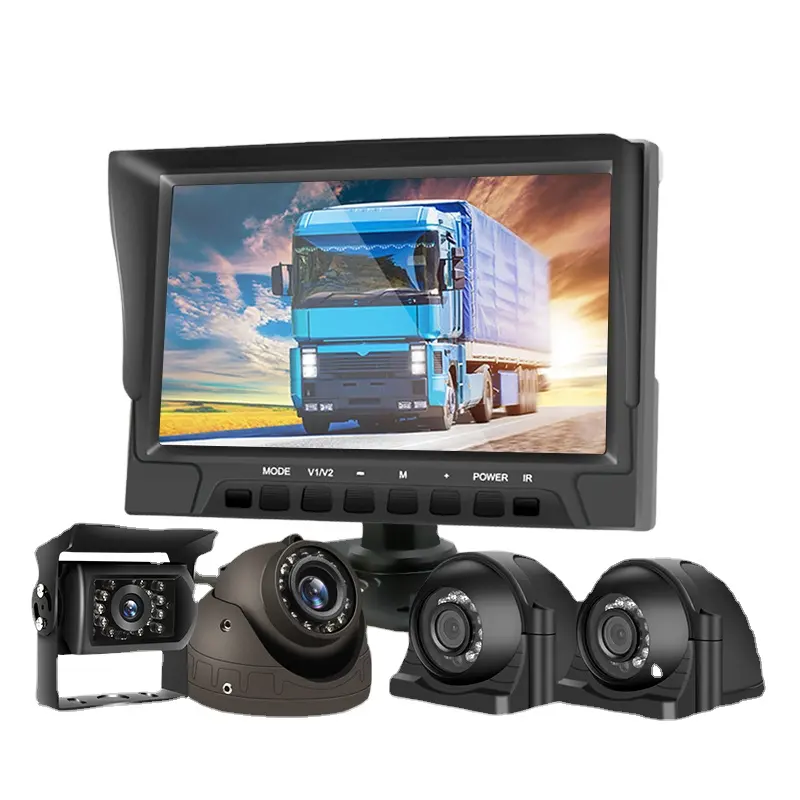 XYD Integrated Monitor 4G GPS Wifi SD DVR Video Recorder Reverse Rearview Camera System 10 Inch 4 Channel Gua DC 12-24V 300CM