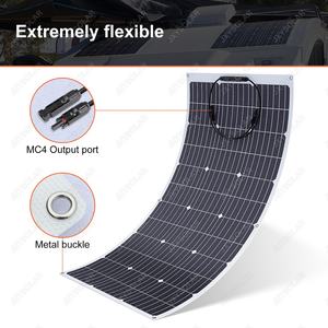 <span class=keywords><strong>Panneau</strong></span> <span class=keywords><strong>solaire</strong></span> flexible 160W/12V ETFE panneaux solaires monocristallins de qualité A sortie stable hors réseau pour camping-car marin camping camping-car - Product Image 4
