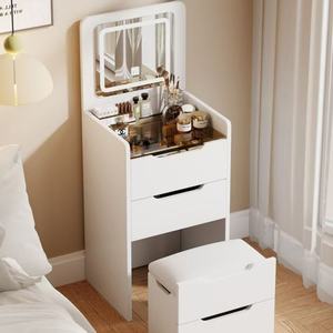 Modern Furniture Dressing Mirror Modern Dressing Table With Mirror and <b>Drawers</b> White Dresser for Bedroom <b>Makeup</b> Vanity Table Set - Product Image 6