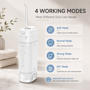 <span class=keywords><strong>Irrigador</strong></span> Bucal Portátil Inalámbrico IPX7 a Prueba <span class=keywords><strong>de</strong></span> Agua, con Punta Giratoria <span class=keywords><strong>de</strong></span> 360° y 4 Modos para la Limpieza Diaria <span class=keywords><strong>de</strong></span> los Dientes - Product Image 2
