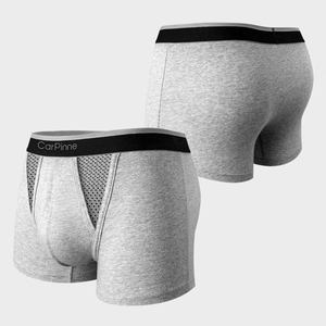 Venta al por mayor de bóxer de fibra de bambú de tiro medio transpirable 2xl malla frontal hombres calzoncillos de cintura con logotipo personalizado para hombres de alta calidad - Product Image 2