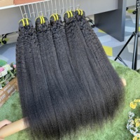 Cheveux humains brésiliens naturels non traités de qualité 12A, lisses et bouclés, pour tissage, en lots