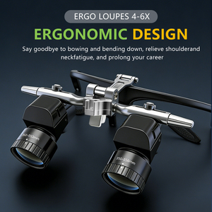 <span class=keywords><strong>Loupe</strong></span> LED pour endodontie 4-6X <span class=keywords><strong>Loupe</strong></span> 48 °   <span class=keywords><strong>Loupe</strong></span> chirurgicale pour implantologie Ergo Angle Design, distance de travail 350-500 mm pour une posture naturelle - Product Image 5