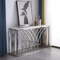 Meubles de salon miroir Console Table Console moderne Tables Console de couloir doré Table de luxe pour la maison Support de carton en métal