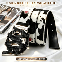 Boucles de ceinture de cowboy western personnalisées de luxe en cuir de vache imprimé, esthétique Rodeo, grande boucle en alliage de zinc, pour ceintures de cowgirl côtières