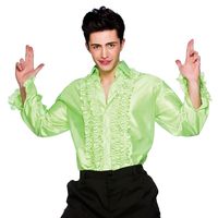 CHEMISES À VOLANTS DISCO POUR HOMME DES ANNÉES 1970 ADULTES ROBE FANTAISIE COSTUME 70'S FRILLY TOP 1960S