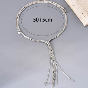 Collar de cadena de suéter de moda chapado en oro PVD de 14K y 18K de acero inoxidable 316L personalizado, joyería fina, collar tipo lariat para mujer - Product Image 4