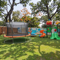 Gran oferta, modelo de linterna, trampolín redondo con red protectora, 6 pies, 8 pies, 10 pies, 12 pies, 14 pies, 16 pies, cama de salto para el hogar con red de seguridad