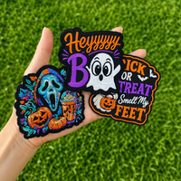 Patchs brodés personnalisés à repasser sur le thème d'Halloween, design cool et horreur, pour chapeaux et vêtements