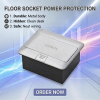 IGERCN 250V 16A Alliage d'aluminium 2 Gang Pop-up Floor Socket Vente chaude Soft Pop-up Germany Socket pour industriel