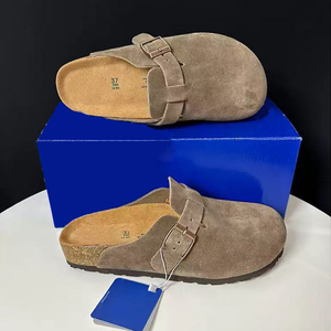 Birkenstocks Taupe en daim de vachette, bottes de neige légères et respirantes, semelle en liège souple, design <span class=keywords><strong>sabot</strong></span>, fermeture à enfiler, tendance - Product Image 4