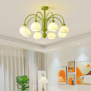 Lily Valley Design, luminaire suspendu rétro de style français à motif floral crémeux pour salon, chambre à coucher, salle à manger - Product Image 5