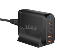 Chargeur de bureau GAN 160W de haute qualité Adaptateur de bureau de base 160W Support de bureau 160W Chargeur PD 3USB + 3Type-C