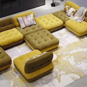 Bloque de tofu moderno de lujo con luz nórdica, módulo <span class=keywords><strong>Rochi</strong></span> Bobois, combinación de esquina, sofá de tela, conjunto de sofá de jardín para exteriores - Product Image 1
