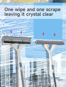Brosses de sol de salle de bain en gros d'usine 3-en-1 avec <span class=keywords><strong>manche</strong></span> long réglable, essuie-glaces télescopiques en plastique pour nettoyage de fenêtres - Product Image 4