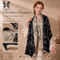 Écharpe Châle Épaisse et Chaude Tendance pour Femme, Grande Écharpe Couverture Douce Multi-Usages avec Bord Frangé, Vente en Gros Hiver