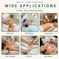 Lit de massage électrique multifonctionnel en métal bleu haut de gamme, fauteuil de manucure, taille et couleur personnalisables pour hôtel, école, spa, salons de manucure