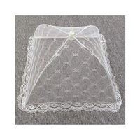 Couverture alimentaire pliable en filet, protection portable pour table de pique-nique, impression de logo personnalisée, tissu plastique blanc