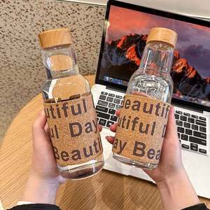 Ins Celebrity Haute Apparence Tasse Café Jus Résistant À La Chaleur Femmes D'été Portable Bouteille D'eau avec Couvercle En Bambou - Product Image 4