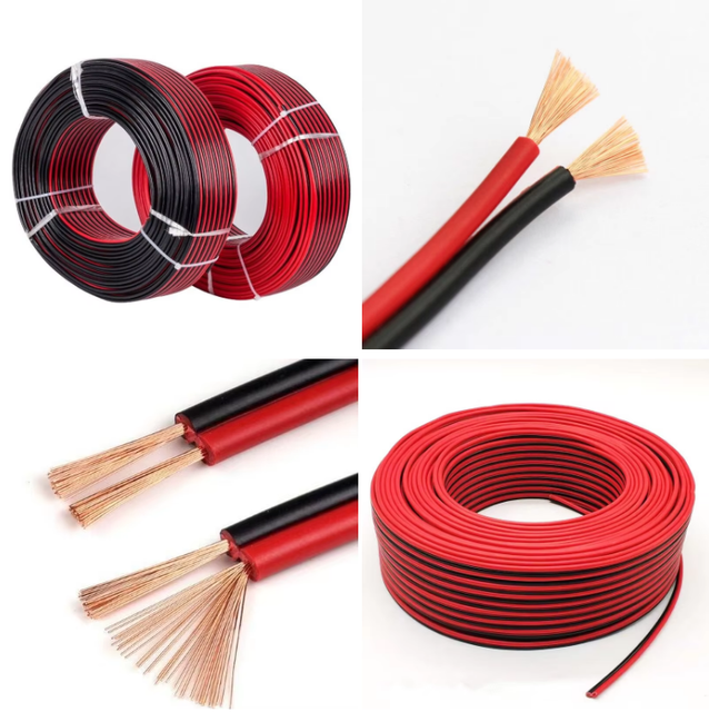 99.99% OFC Pure Copper/CCA Speaker Wire 2 Core 4 Core Red and Black Audio Speaker Cable 22AWG 20AWG 18AWG 16AWG 14AWG 100m/roll
